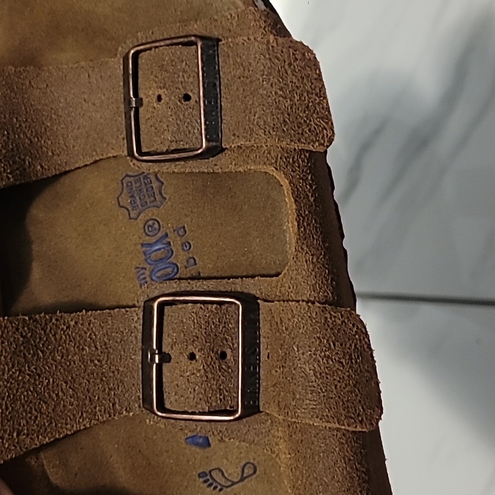 Birkenstock Arizona Brown Leather Slides Sandals Size 44 (11 Mens) Like New!!! - Picture 4 of 8
